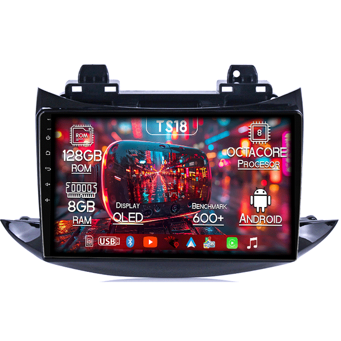 Navigatie dedicata Chevrolet Trax 2013-2020, 8GB RAM 128GB ROM, Octacore, Platforma TS18, Android 13, Display QLED 9”, Suporta camera 360º, DSP, Carplay&Android Auto, SIM 4G, Ventilator Activ [1]