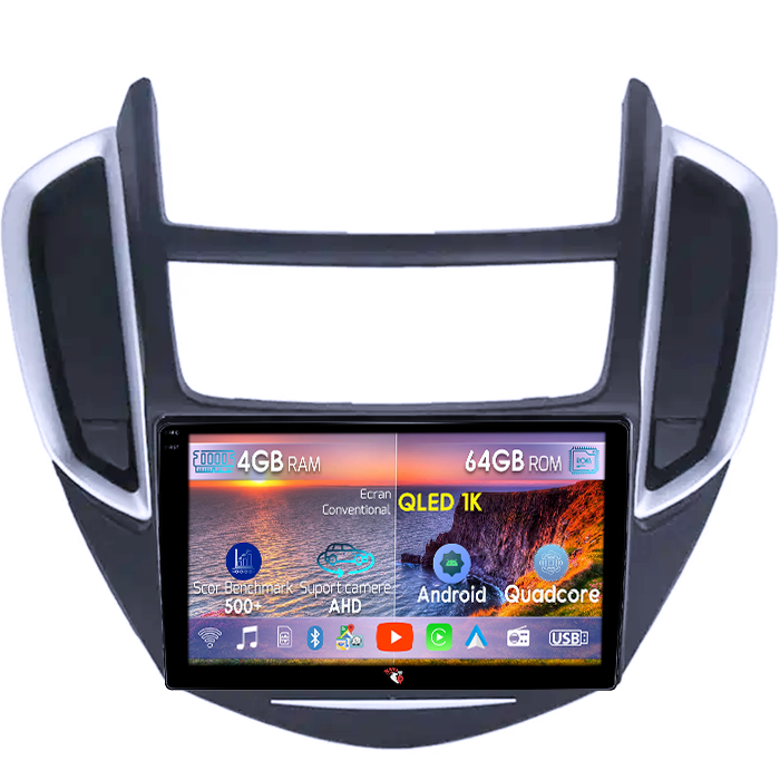 Navigatie dedicata Chevrolet Trax Tracker 2014-2016, 4GB RAM 64GB ROM, Octacore, Android 14, Display QLED 1K 9", Carplay&Android Auto, SIM 4G, Ventilator Activ [1]