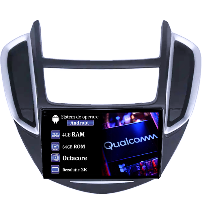 Navigatie dedicata Chevrolet Trax Tracker 2014-2016,4GB RAM 64GB ROM, Procesor Qualcomm Octacore, Android 14, Rezolutie 2K, Display QLED 9", DSP, Carplay&Android Auto, SIM 4G [1]
