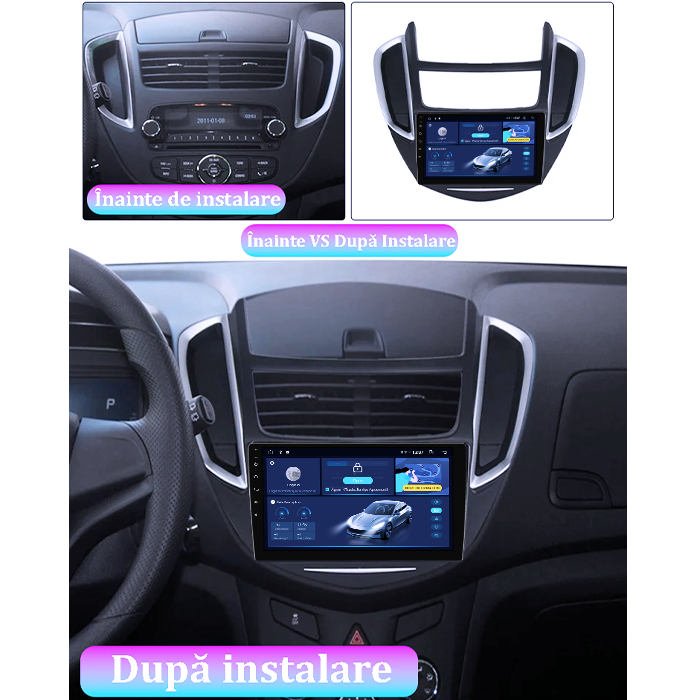 Navigatie dedicata Chevrolet Trax Tracker 2014-2016, 4GB RAM 32GB ROM, Octacore, Android 14, Display QLED 9", DSP, Carplay&Android Auto, SIM 4G, Bluetooth, Ventilator Activ [4]