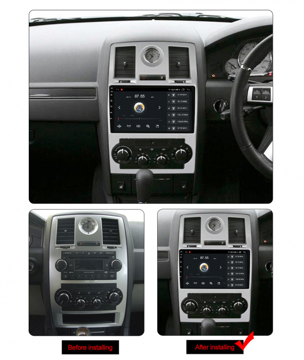 (Resigilata) Navigatie dedicata Chrysler 300C 2004-2011, 2 GB RAM 32 ROM, Android 13, Ecran Full HD, Display 9",Carplay, Android Auto, Internet, Youtube , Waze , Wi Fi , Usb , Bluetooth , Mirrorli [4]
