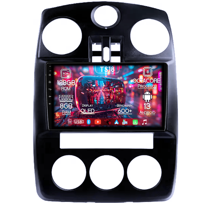 Navigatie dedicata PT Cruiser 2005-2010, 8GB RAM 128GB ROM, Octacore, Platforma TS18, Android 13, Display QLED 9”, Suporta camera 360º, DSP, Carplay&Android Auto, SIM 4G, Ventilator Activ [1]