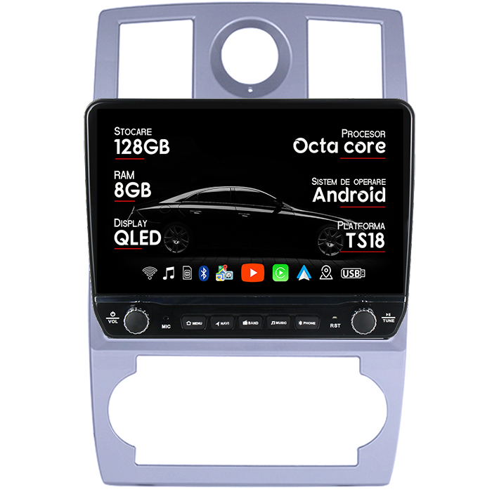 Navigatie dedicata Chrysler 300C 2004-2011 Tesla cu butoane rotative model 2024, 4GB RAM 64GB ROM, Procesor Quadcore, Android 14, Display QLED 10", DSP, Carplay&Android Auto [8]