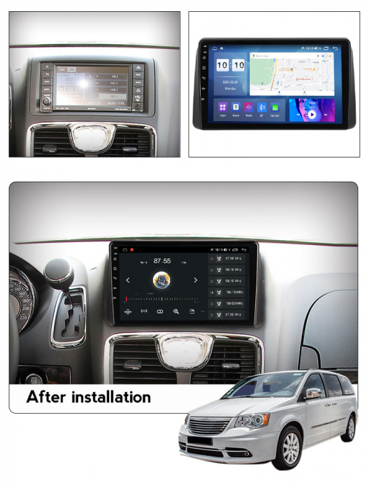 Navigatie dedicata Chrysler Grand Voyager 2011-2015, 4GB RAM 64GB ROM, Octacore, Android 13, Display QLED 9", DSP, Carplay, Android Auto, Internet, Youtube, Waze, WIFI, Bluetooth [6]