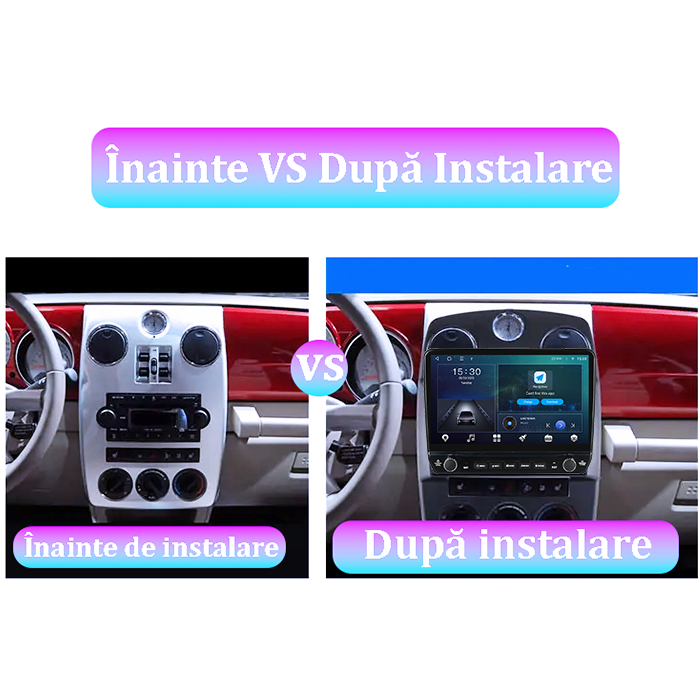 Navigatie dedicata Chrysler PT Cruiser 2005-2010, Tesla cu butoane rotative model 2024, 4GB RAM 64GB ROM, Procesor Quadcore, Android 14, Display QLED 10", DSP, Carplay&Android Auto [7]