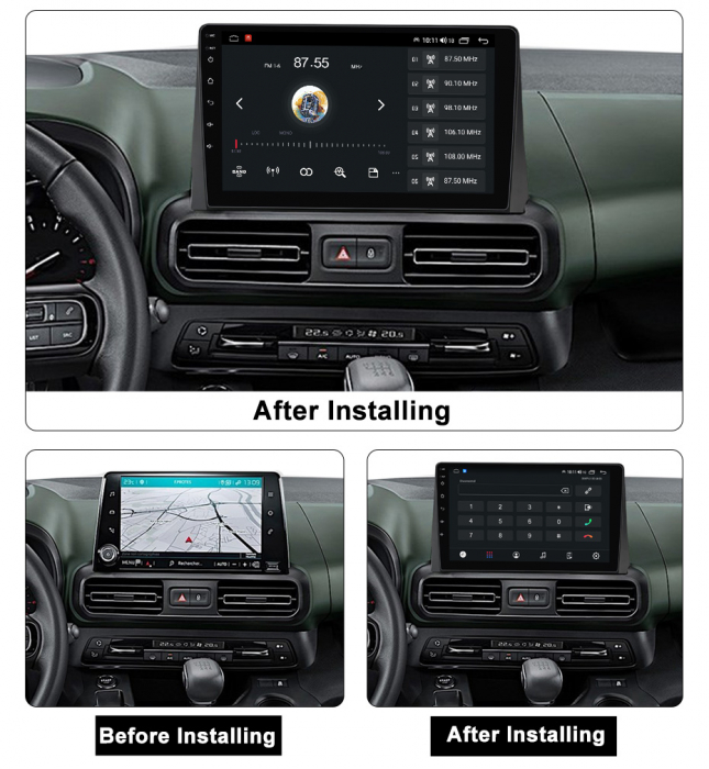 Navigatie dedicata Citroen Berlingo 2018-2020, 4 GB RAM 32 ROM, Android 13, Display QLED, 9",DSP, Carplay, Android Auto, Internet, Youtube , Waze , Wi Fi , Usb , Bluetooth , Mirrorlin [5]