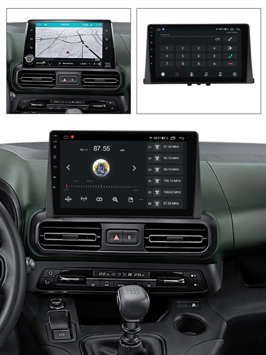 Navigatie dedicata Citroen Berlingo 2018-2020, 4 GB RAM 32 ROM, Android 13, Display QLED, 9",DSP, Carplay, Android Auto, Internet, Youtube , Waze , Wi Fi , Usb , Bluetooth , Mirrorlin [7]