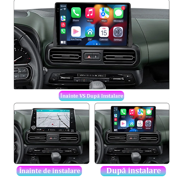 Navigatie dedicata Citroen Berlingo 2018-2020, 4GB RAM 64GB ROM, Procesor Qualcomm Octacore, Android 14, Rezolutie 2K, Display QLED 9", DSP, Carplay&Android Auto, SIM 4G [7]