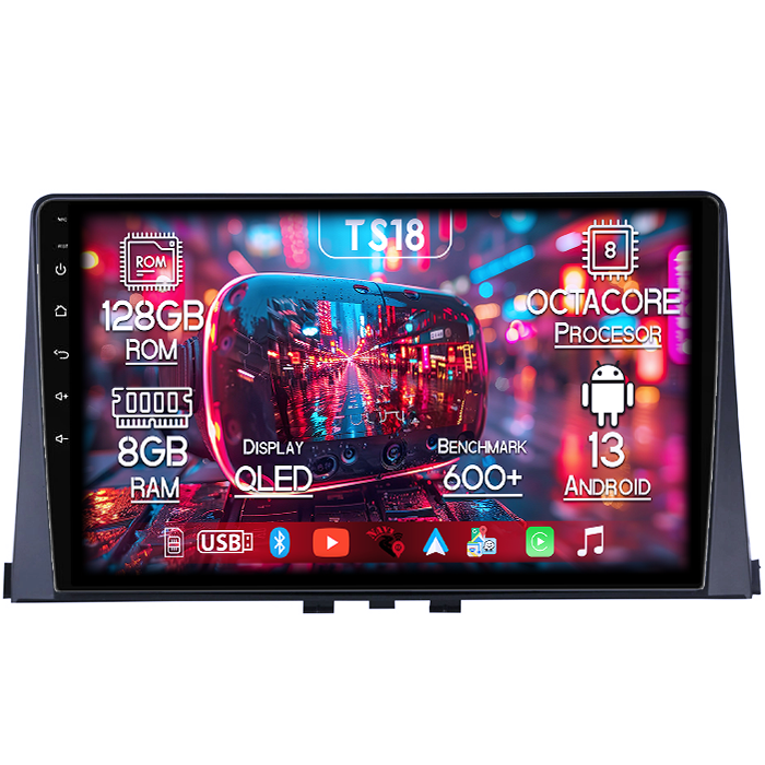 Navigatie dedicata Citroen Berlingo 2018-2020, 8GB RAM 128GB ROM, Octacore, Platforma TS18, Android 13, Display QLED 9”, Suporta camera 360º, DSP, Carplay&Android Auto, SIM 4G, Ventilator Activ [1]