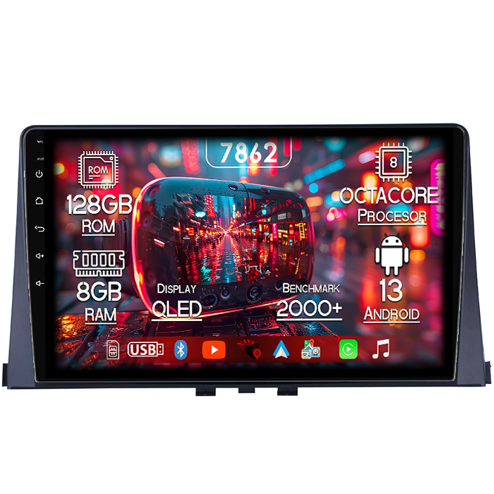 Navigatie dedicata Citroen Berlingo 2018-2020, 8GB RAM 128GB ROM, Octacore, Platforma 7862,Android 13, Display QLED 9”, Suporta camera 360º, DSP, Carplay&Android Auto, SIM 4G, Ventilator Activ [1]