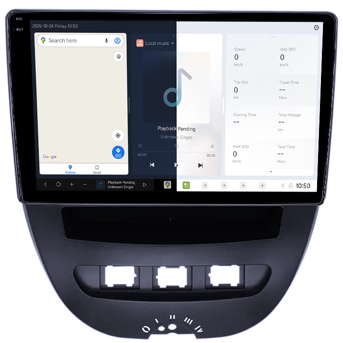 Navigatie dedicata Peugeot 107 2009-2015 DUDU3, 4GB RAM 64GB ROM, Octacore, Platforma 8581, Android, Display QLED 10", DSP, Carplay&AndroidAuto [2]