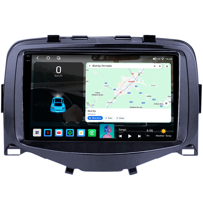Navigatie dedicata Citroen C1 2016, 4GB RAM 64GB ROM, Procesor Qualcomm Octacore, Android 14, Rezolutie 2K, Display QLED 9", DSP, Carplay&Android Auto, SIM 4G [3]