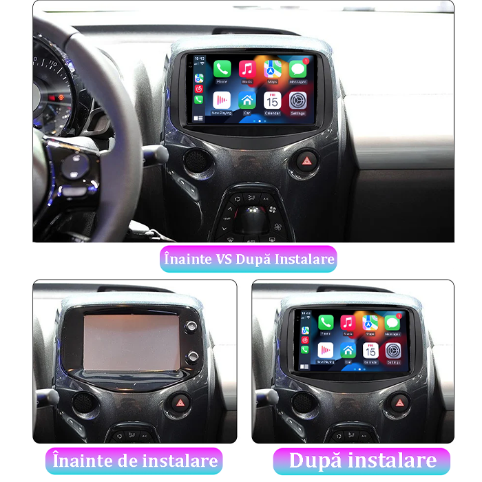 Navigatie dedicata Citroen C1 2016, 8GB RAM 128GB ROM, Octacore, Platforma TS18, Android 13, Display QLED 9”, Suporta camera 360º, DSP, Carplay&Android Auto, SIM 4G, Ventilator Activ [5]