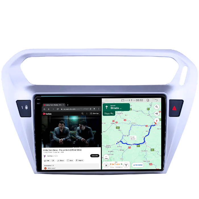 Navigatie dedicata Peugeot 301 2013-2016 C-Elysee 2012, 12GB RAM 256GB ROM, Android, Rezolutie 2K, Display QLED, 9", DSP, Carplay, Android Auto, Internet, Youtube, Waze, Wi Fi, USB [3]