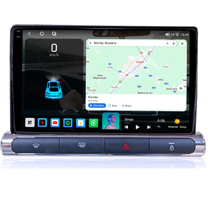 Navigatie dedicata Citroen C3 2018-2023, 4GB RAM 32GB ROM, Octacore, Android 14, Display QLED 9" 2K, DSP, Carplay&Android Auto, SIM 4G, Bluetooth, Ventilator Activ [2]