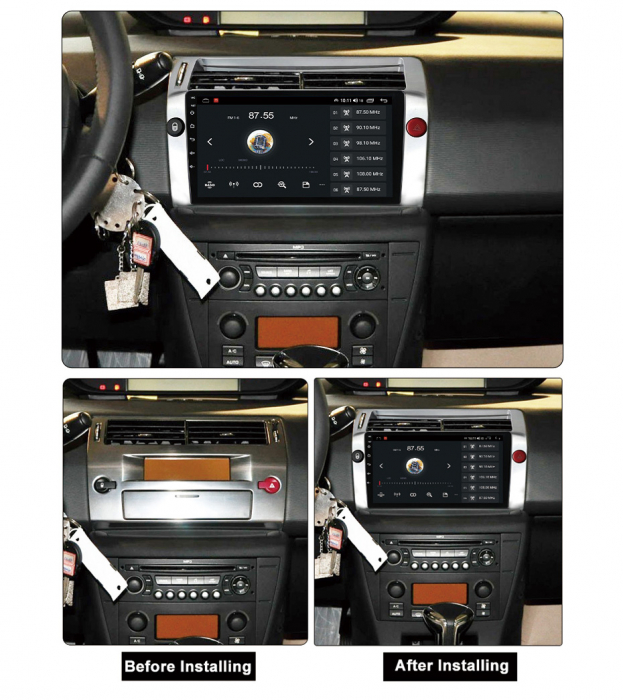 Navigatie dedicata Citroen C4 2004-2014, 4 GB RAM 32 ROM, Android 13, Display QLED, 9",DSP, Carplay, Android Auto, Internet, Youtube , Waze , Wi Fi , Usb , Bluetooth , Mirrorlink [8]