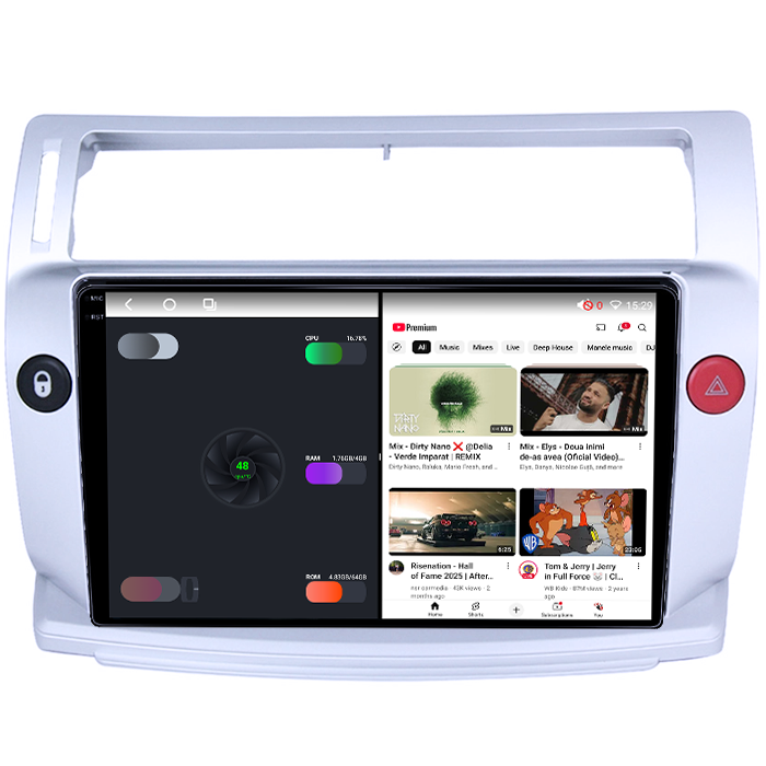 Navigatie dedicata Citroen C4 2004-2014, 4GB RAM 64GB ROM, Octacore, Android 14, Display QLED 1K 9", Carplay&Android Auto, SIM 4G, Ventilator Activ [5]