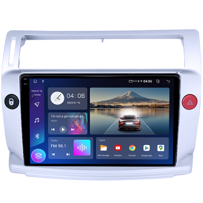 Navigatie dedicata Citroen C4 2004-2014, 4GB RAM 64GB ROM, Quadcore, Android 14, Display QLED 1K 9", DSP, Carplay&Android Auto, Suport camere AHD [2]