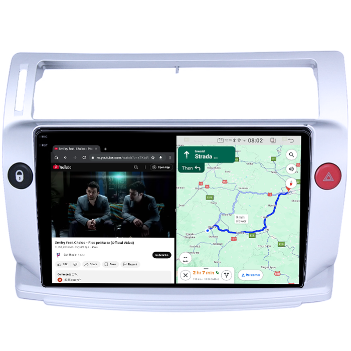 Navigatie dedicata Citroen C4 2004-2014, 4GB RAM 64GB ROM, Quadcore, Android 14, Display QLED 1K 9", DSP, Carplay&Android Auto, Suport camere AHD [4]