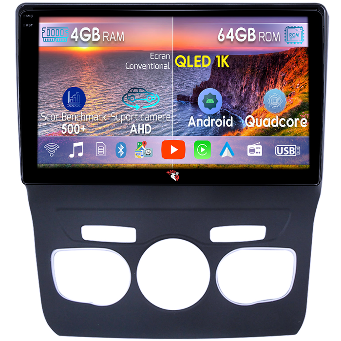 Navigatie dedicata Citroen C4L 2013-2016, 4GB RAM 64GB ROM, Octacore, Android 14, Display QLED 1K 10", Carplay&Android Auto, SIM 4G, Ventilator Activ [1]