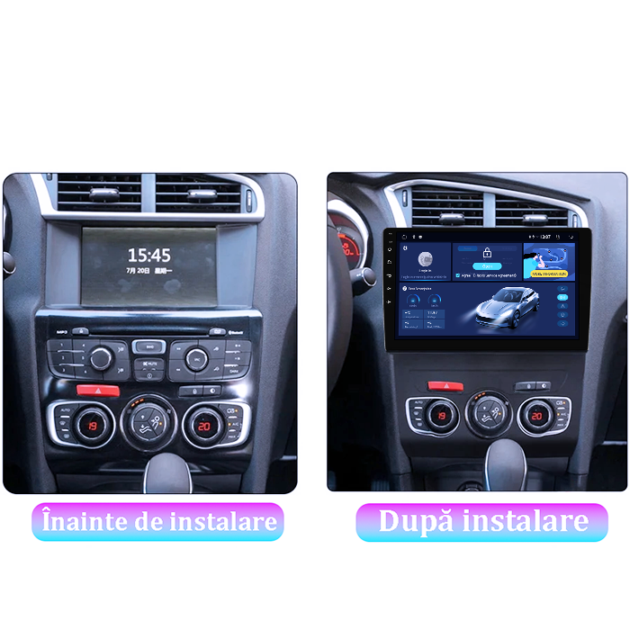 Navigatie dedicata Citroen C4L 2013-2016, 4GB RAM 64GB ROM, Quadcore, Android 14, Display QLED 1K 10", DSP, Carplay&Android Auto, Suport camere AHD [3]