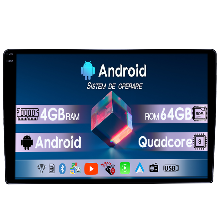 Navigatie dedicata Citroen C5 2009, 4GB RAM 64GB ROM, Quadcore, Android 14, Display QLED 1K 10", DSP, Carplay&Android Auto, Suport camere AHD [1]