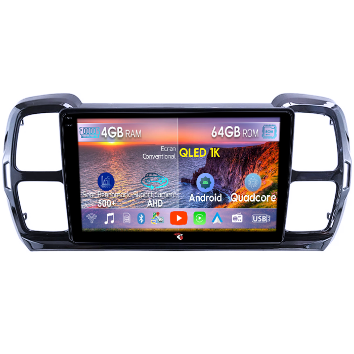 Navigatie dedicata Citroen C5 Aircross 2018+, 4GB RAM 64GB ROM, Octacore, Android 14, Display QLED 1K 9", Carplay&Android Auto, SIM 4G, Ventilator Activ [1]
