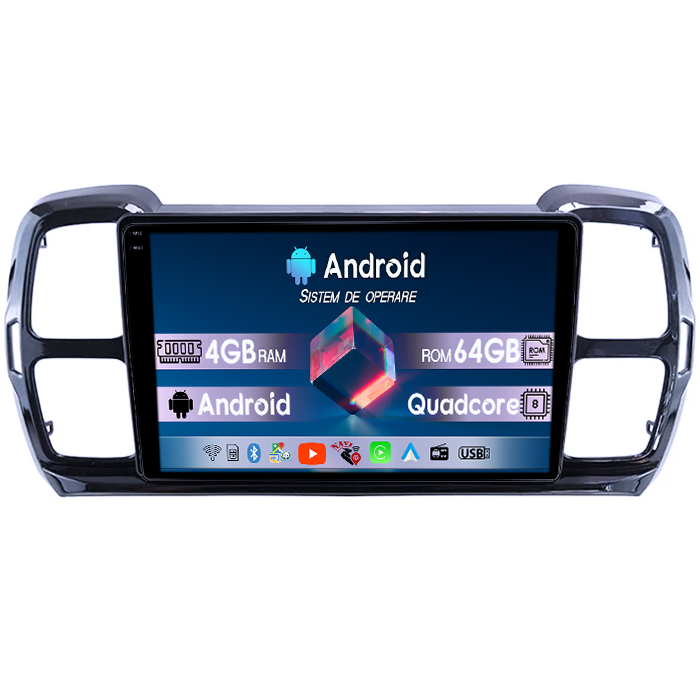 Navigatie dedicata Citroen C5 Aircross 2018+, 4GB RAM 64GB ROM, Quadcore, Android 14, Display QLED 1K 9", DSP, Carplay&Android Auto, Suport camere AHD [1]