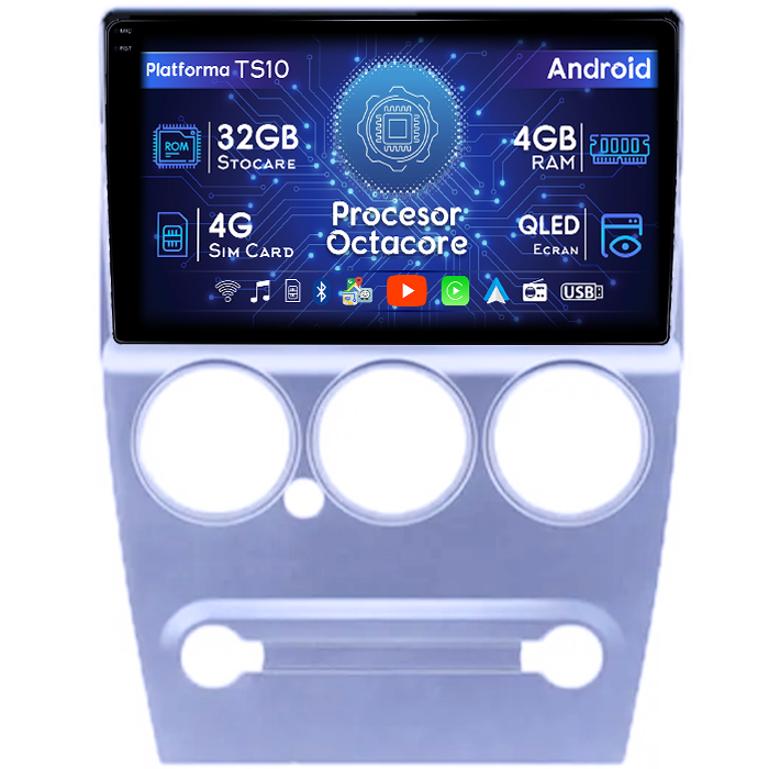 Navigatie dedicata Citroen Elysee 2008-2013, 4GB RAM 32GB ROM, Octacore, Android 14, Display QLED 1K 9", DSP, Carplay&Android Auto, SIM 4G, Bluetooth, Ventilator Activ [1]