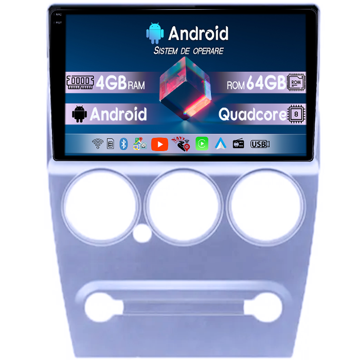 Navigatie dedicata Citroen Elysee 2008-2013, 4GB RAM 64GB ROM, Quadcore, Android 14, Display QLED 1K 9", DSP, Carplay&Android Auto, Suport camere AHD [1]