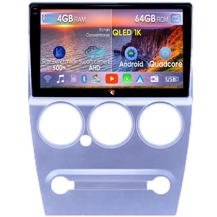 Navigatie dedicata Citroen Elysee 2008-2014, 4GB RAM 64GB ROM, Octacore, Android 14, Display QLED 1K 9", Carplay&Android Auto, SIM 4G, Ventilator Activ [1]