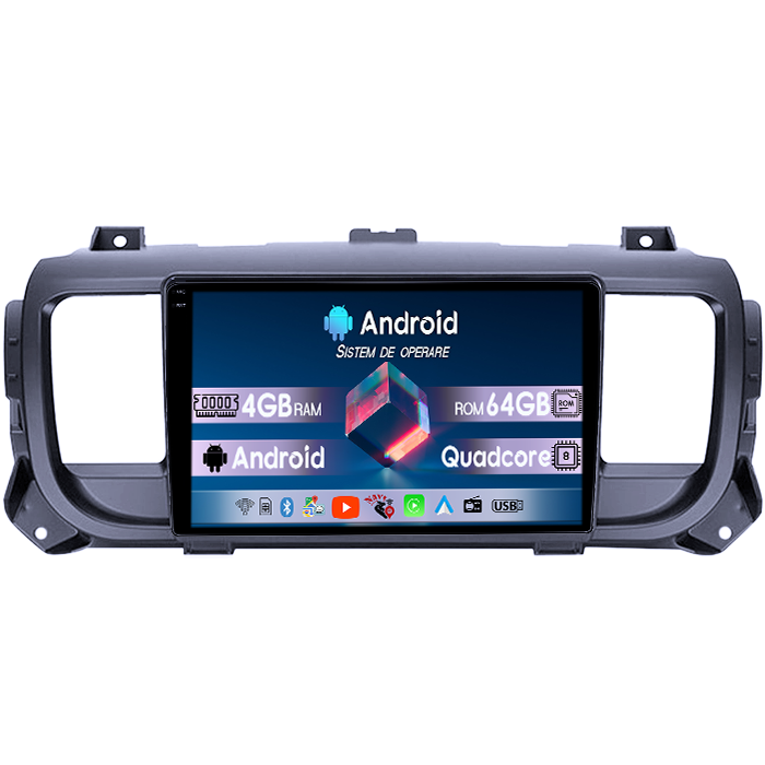 Navigatie dedicata Citroen Jumpy 2016-2021, 4GB RAM 64GB ROM, Quadcore, Android 14, Display QLED 1K 9", DSP, Carplay&Android Auto, Suport camere AHD [1]