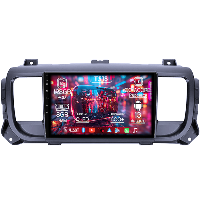 Navigatie dedicata Citroen Jumpy 2016-2021, 8GB RAM 128GB ROM, Octacore, Platforma TS18, Android 13, Display QLED 9”, Suporta camera 360º, DSP, Carplay&Android Auto, SIM 4G, Ventilator Activ [1]