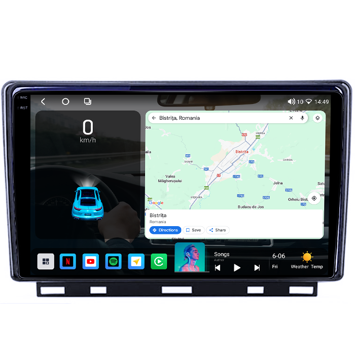 Navigatie dedicata Clio 5, 4GB RAM 64GB ROM, Procesor Qualcomm Octacore, Android 14, Rezolutie 2K, Display QLED 9", DSP, Carplay&Android Auto, SIM 4G [4]