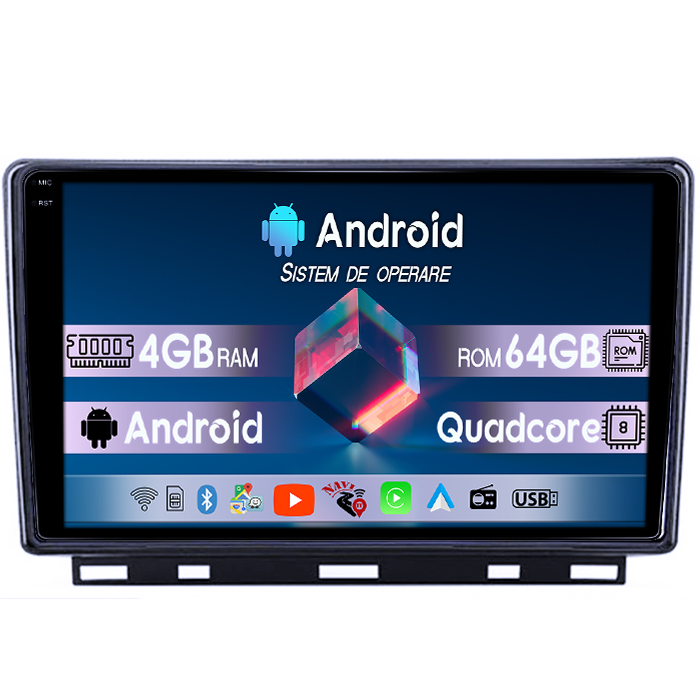 Navigatie dedicata Clio 5, 4GB RAM 64GB ROM, Quad Core, Display 9" QLED 1K, Carplay&Android Auto, Android 14, , Suport Camere AHD [1]