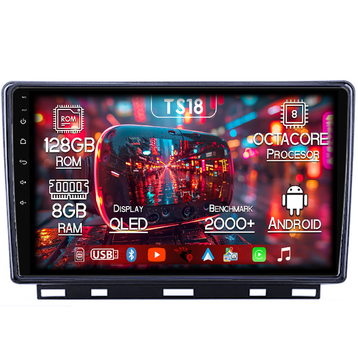 Navigatie dedicata Clio 5, 8GB RAM 128GB ROM, Octacore, Platforma TS18, Android 14, Display QLED 9”, Suporta camera 360º, DSP, Carplay&Android Auto, SIM 4G, Ventilator Activ [1]