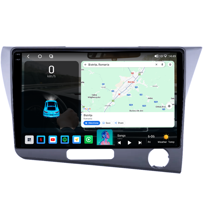 Navigatie dedicata Honda CR-Z, 4GB RAM 64GB ROM, Octacore, Android 14, Display QLED 1K 9", Carplay&Android Auto, SIM 4G, Ventilator Activ [2]