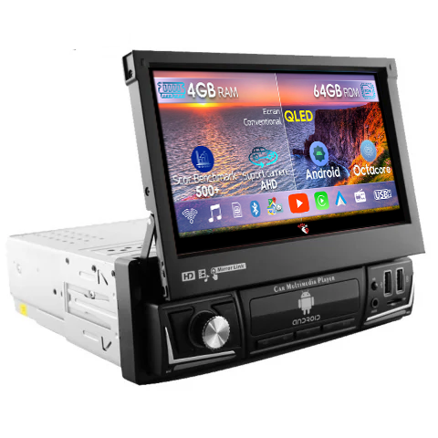 Navigatie dedicata Dacia, 4GB RAM 64GB ROM, Octacore, Auto 1DIN Retractabil Manual, Display 7 Inch, Android 14, CarPlay, Suport Camera AHD [1]