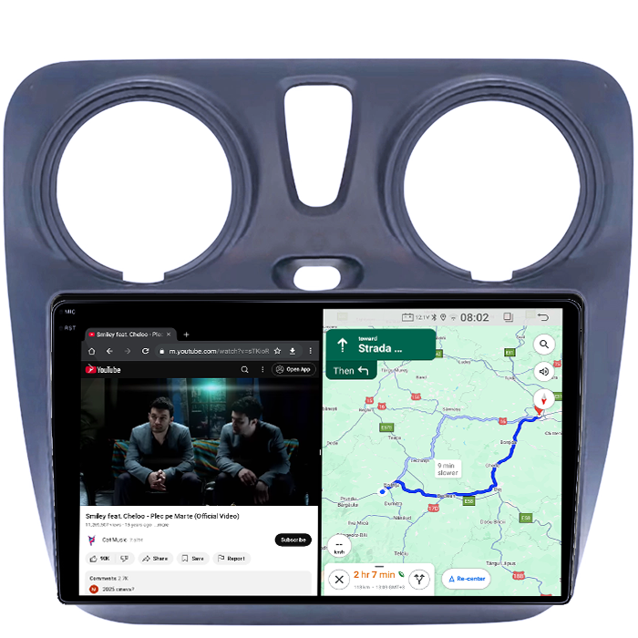 Navigatie dedicata Dacia Dokker 2012, 4GB RAM 64GB ROM, Quadcore, Android 14, Display QLED 1K 9", DSP, Carplay&Android Auto, Suport camere AHD [4]