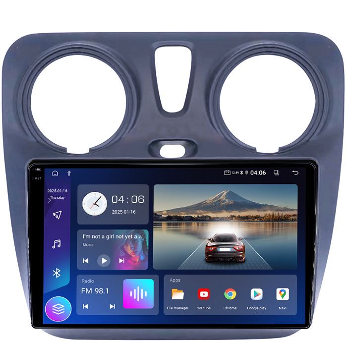 Navigatie dedicata Dacia Dokker 2012, 4GB RAM 64GB ROM, Quadcore, Android 14, Display QLED 1K 9", DSP, Carplay&Android Auto, Suport camere AHD [2]