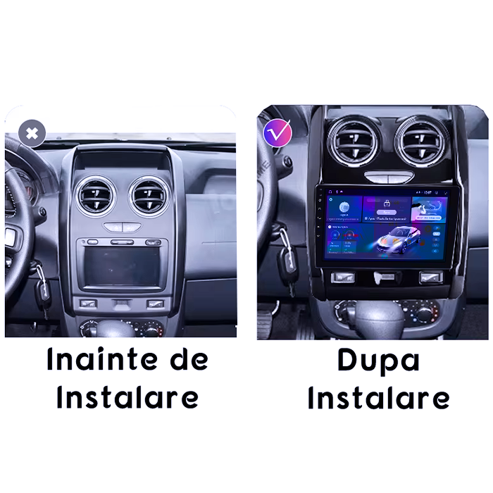 Navigatie dedicata Dacia Duster 2015, 4GB RAM 64GB ROM, Quadcore, Android 14, Display QLED 1K 9", DSP, Carplay&Android Auto, Suport camere AHD [2]
