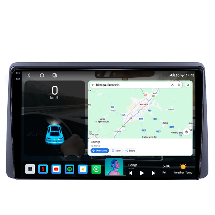 Navigatie dedicata Dacia Duster 2017-2021, 4GB RAM 64GB ROM, Octacore, Android 14, Display QLED 1K 10", Carplay&Android Auto, SIM 4G, Ventilator Activ [2]