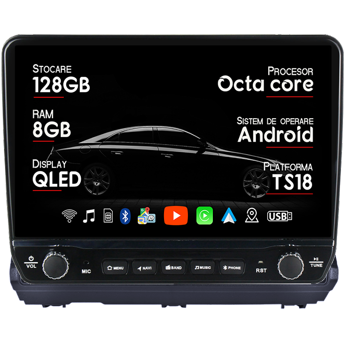Navigatie dedicata Dacia Logan 3 2021-2023 Tesla cu butoane rotative model 2024, 4GB RAM 64GB ROM, Procesor Quadcore, Android 14, Display QLED 10", DSP, Carplay&Android Auto [6]