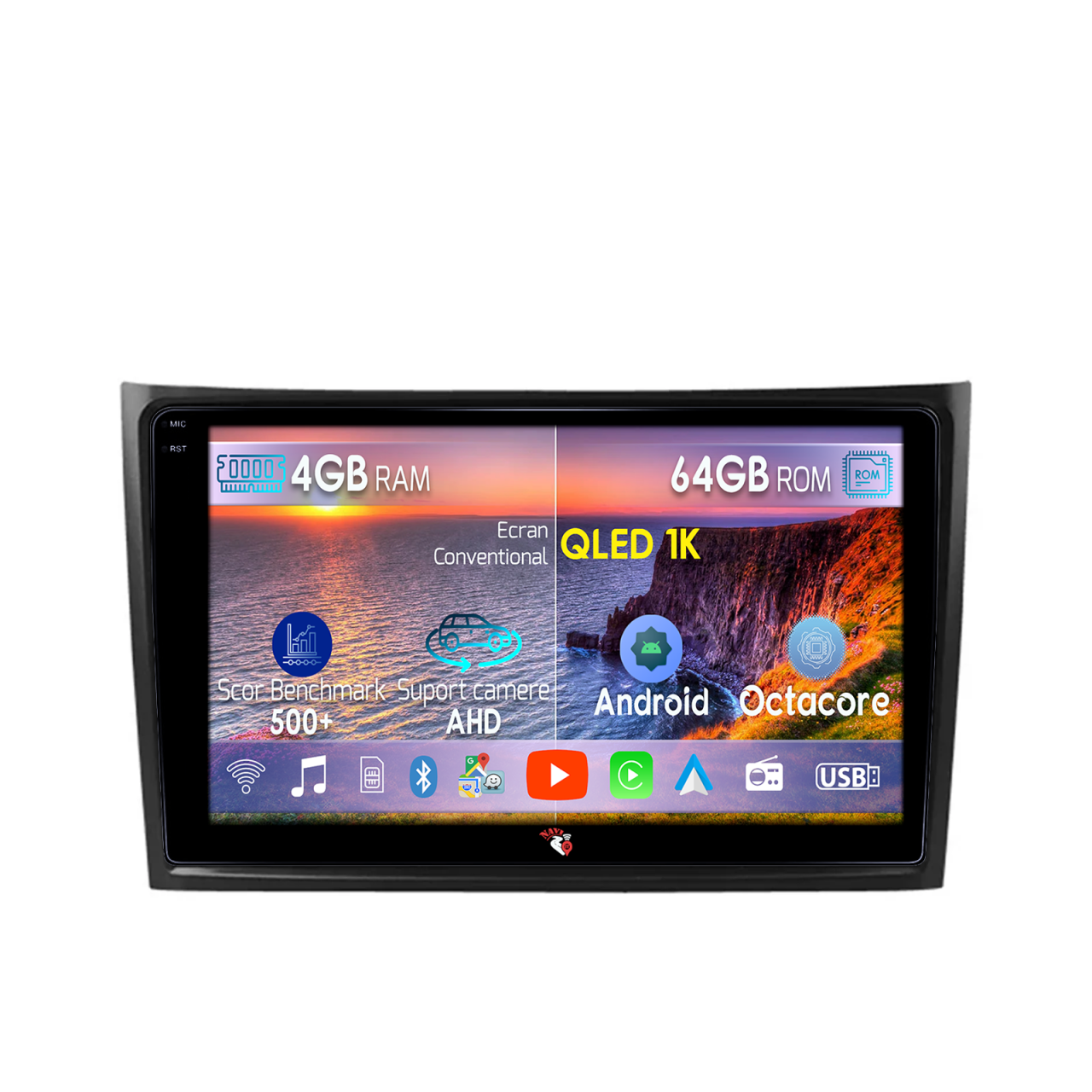 Navigatie dedicata Volvo XC90 2002-2014, 4GB RAM 64GB ROM, Quadcore, Android 14, Display QLED  10", DSP, Carplay&Android Auto, Suport camere AHD [5]