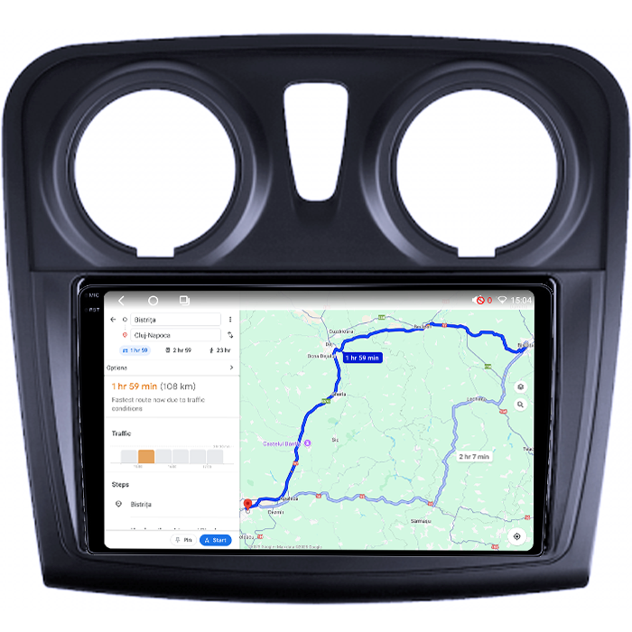 Navigatie dedicata Dacia Logan 2 2012-2019, 4GB RAM 64GB ROM, Quadcore, Android 14, Display QLED 1K 9", DSP, Carplay&Android Auto, Suport camere AHD [4]