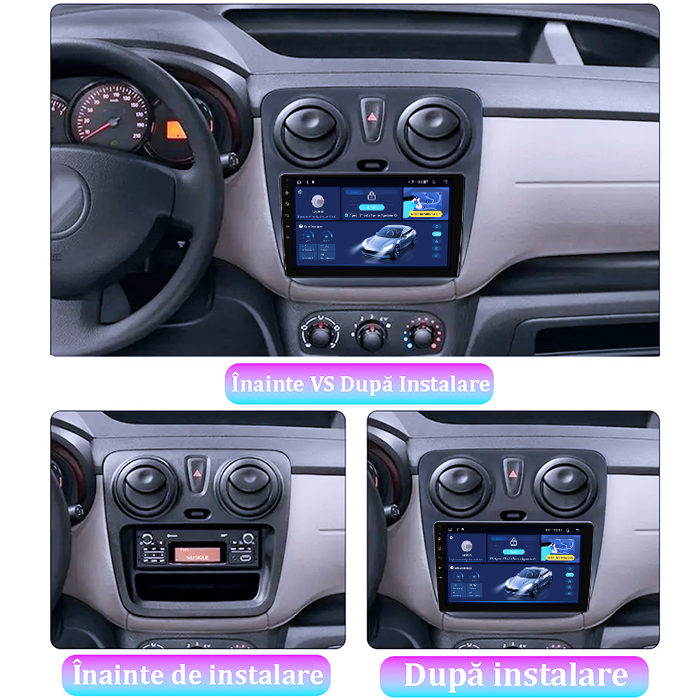 Navigatie dedicata Dacia Logan 2 2012-2019, 4GB RAM 64GB ROM, Quadcore, Android 14, Display QLED 1K 10", DSP, Carplay&Android Auto, Suport camere AHD [5]