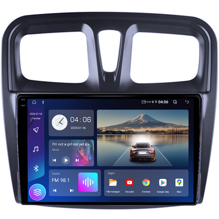 Navigatie dedicata Dacia Logan 2 2012-2019, 4GB RAM 64GB ROM, Quadcore, Android 14, Display QLED 1K 10", DSP, Carplay&Android Auto, Suport camere AHD [2]