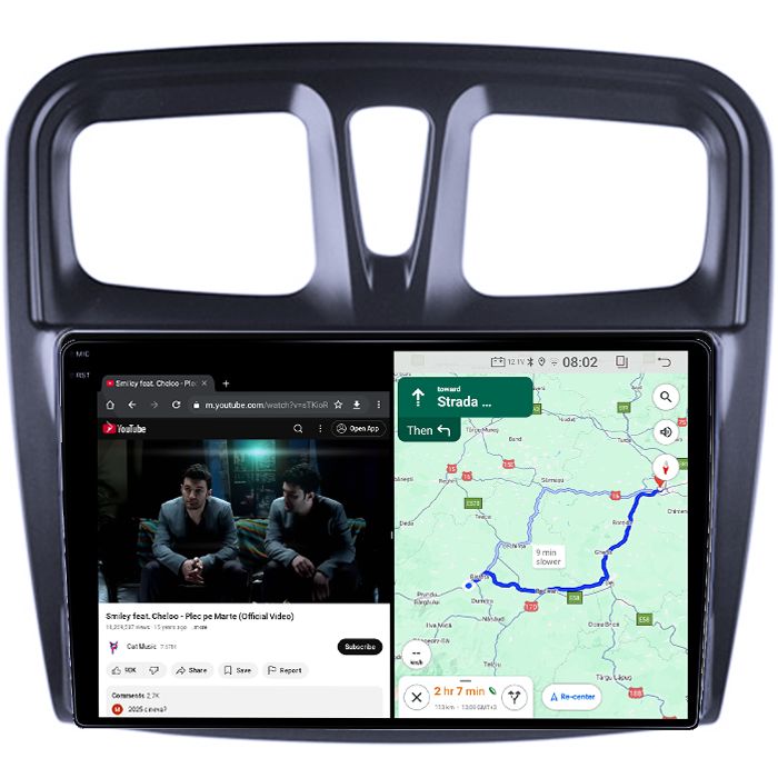 Navigatie dedicata Dacia Logan 2 2012-2019, 4GB RAM 64GB ROM, Quadcore, Android 14, Display QLED 1K 10", DSP, Carplay&Android Auto, Suport camere AHD [4]
