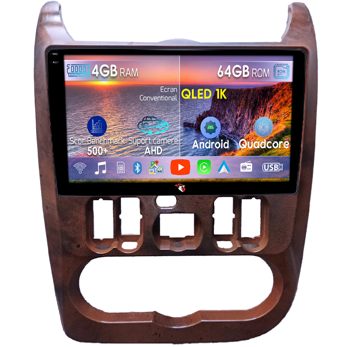 Navigatie dedicata Dacia Logan 2009-2015, 4GB RAM 64GB ROM, Octacore, Android 14, Display QLED 1K 9", Carplay&Android Auto, SIM 4G, Ventilator Activ [1]