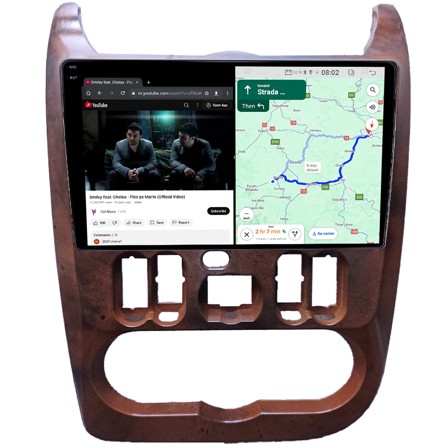 Navigatie dedicata Dacia Logan 2009-2015, 4GB RAM 64GB ROM, Quadcore, Android 14, Display QLED 1K, 9", DSP, Carplay&Android Auto, Suport camere AHD [4]